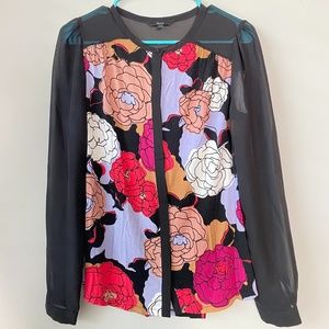 NEXT Floral Long Sleeve Button Up Blouse